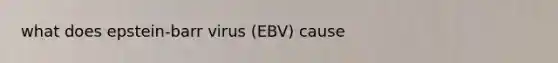 what does epstein-barr virus (EBV) cause