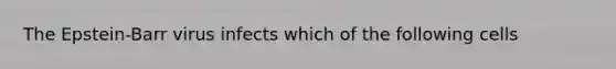 The Epstein-Barr virus infects which of the following cells