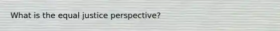 What is the equal justice perspective?