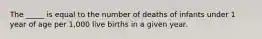 The _____ is equal to the number of deaths of infants under 1 year of age per 1,000 live births in a given year.