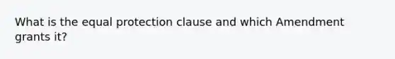 What is the equal protection clause and which Amendment grants it?