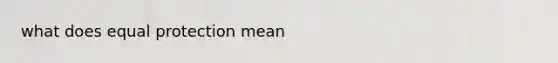 what does equal protection mean