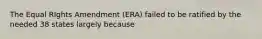 The Equal RIghts Amendment (ERA) failed to be ratified by the needed 38 states largely because