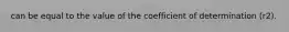 can be equal to the value of the coefficient of determination (r2).