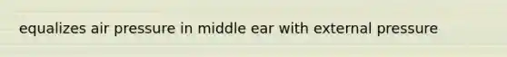 equalizes air pressure in middle ear with external pressure