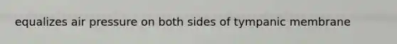 equalizes air pressure on both sides of tympanic membrane