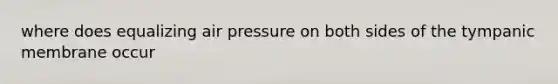 where does equalizing air pressure on both sides of the tympanic membrane occur