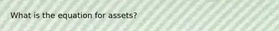 What is the equation for assets?