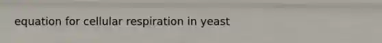 equation for cellular respiration in yeast