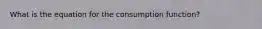 What is the equation for the consumption function?