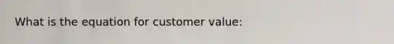 What is the equation for customer value: