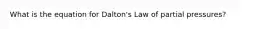 What is the equation for Dalton's Law of partial pressures?