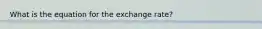 What is the equation for the exchange rate?