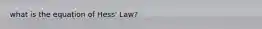 what is the equation of Hess' Law?