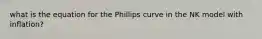 what is the equation for the Phillips curve in the NK model with inflation?