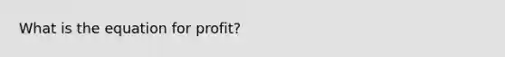 What is the equation for profit?