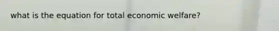 what is the equation for total economic welfare?