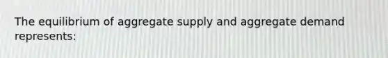 The equilibrium of aggregate supply and aggregate demand represents: