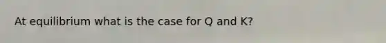 At equilibrium what is the case for Q and K?