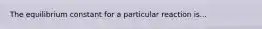 The equilibrium constant for a particular reaction is...