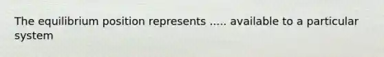 The equilibrium position represents ..... available to a particular system