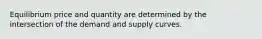 Equilibrium price and quantity are determined by the intersection of the demand and supply curves.