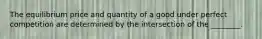 The equilibrium price and quantity of a good under perfect competition are determined by the intersection of the​ ________.