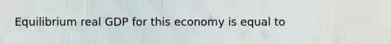 Equilibrium real GDP for this economy is equal to