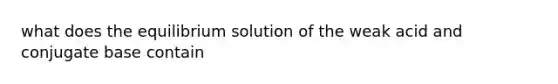 what does the equilibrium solution of the weak acid and conjugate base contain