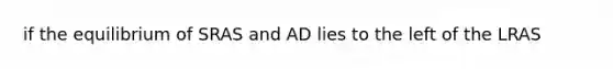 if the equilibrium of SRAS and AD lies to the left of the LRAS