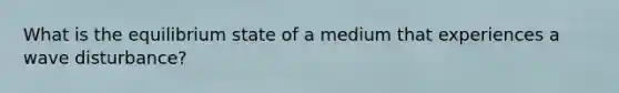 What is the equilibrium state of a medium that experiences a wave disturbance?