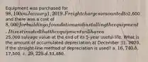 Equipment was purchased for 98,100 on January 1, 2019. Freight charges amounted to2,600 and there was a cost of 8,000 for building a foundation and installing the equipment. It is estimated that the equipment will have a25,000 salvage value at the end of its 5-year useful life. What is the amount of accumulated depreciation at December 31, 2020, if the straight-line method of depreciation is used? a. 16,740. b.17,500. c. 29,220. d.33,480.