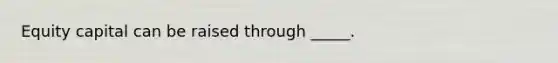 Equity capital can be raised through _____.