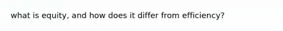 what is equity, and how does it differ from efficiency?