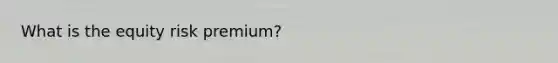 What is the equity risk premium?