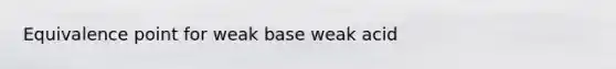 Equivalence point for weak base weak acid