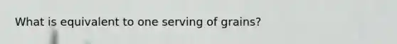 What is equivalent to one serving of grains?