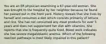 You are an ER physician examining a 67-year-old woman. She was brought to the hospital by her neighbor because he found her passed out in the front yard. History reveals that she lives by herself and consumes a diet which consists primarily of lettuce and rice. She has not consumed any meat products for over 5 years and does not supplement her diet with vitamins. She reports that she is frequently quite tired. Blood work indicates she has severe megaloblastic anemia. Which of the following reaction pathways is most likely impaired in this patient?