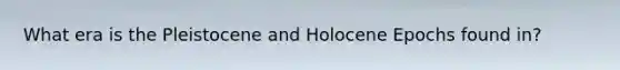 What era is the Pleistocene and Holocene Epochs found in?