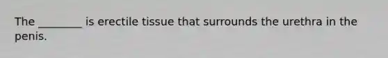 The ________ is erectile tissue that surrounds the urethra in the penis.