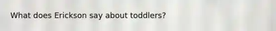 What does Erickson say about toddlers?