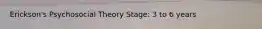 Erickson's Psychosocial Theory Stage: 3 to 6 years