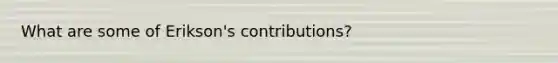 What are some of Erikson's contributions?