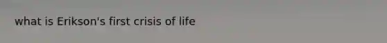 what is Erikson's first crisis of life