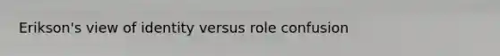Erikson's view of identity versus role confusion
