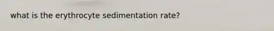 what is the erythrocyte sedimentation rate?