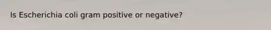 Is Escherichia coli gram positive or negative?