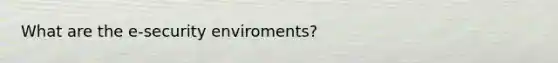 What are the e-security enviroments?