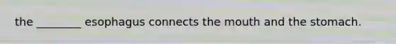 the ________ esophagus connects the mouth and the stomach.