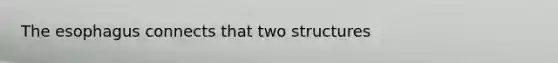 The esophagus connects that two structures